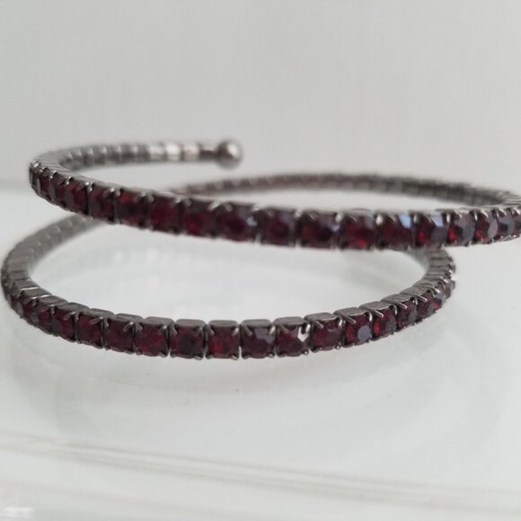 Ruby Red Rhinestone Bangle - Picture 8 of 12